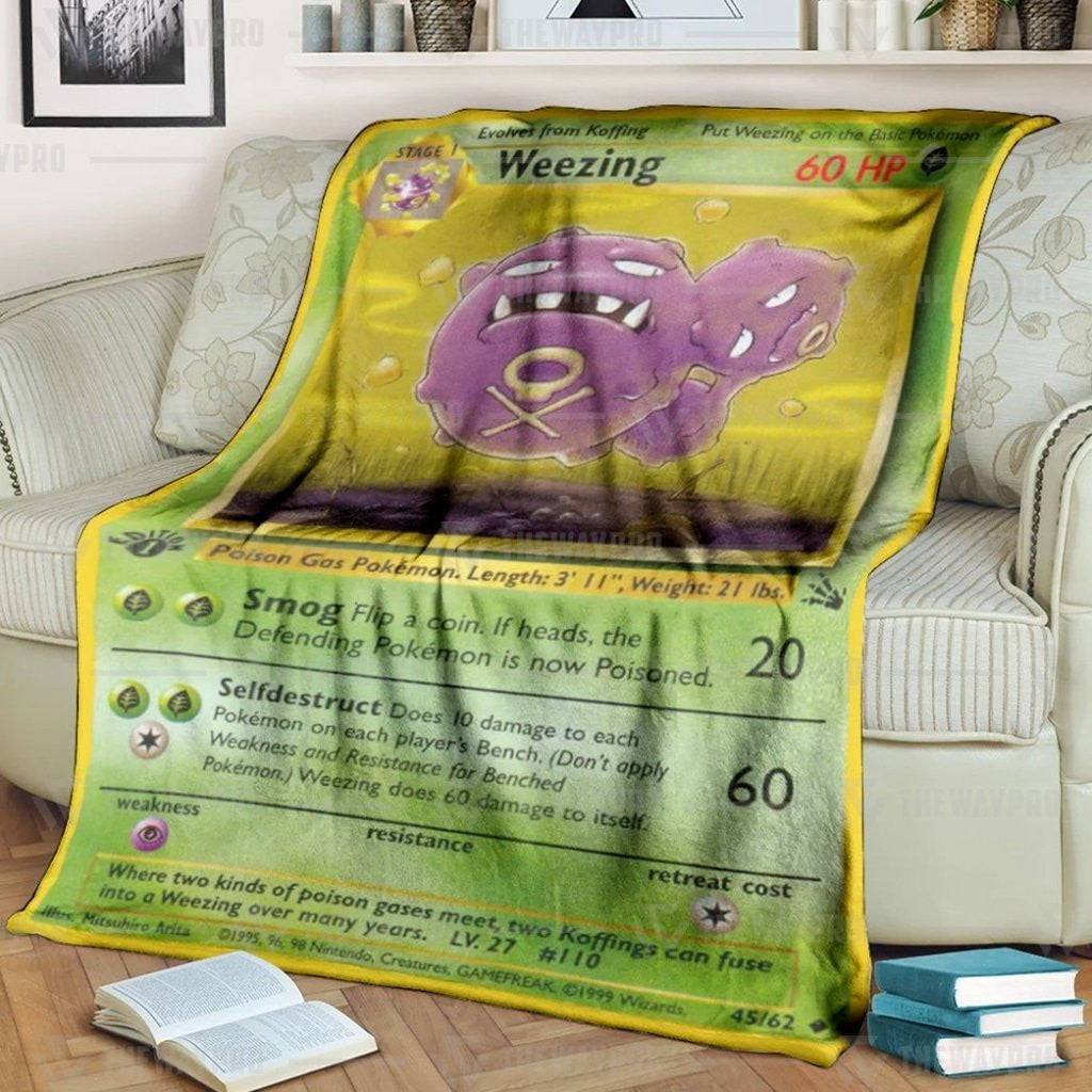 Anime Pkm Weezing 1St Edition Custom Soft Blanket