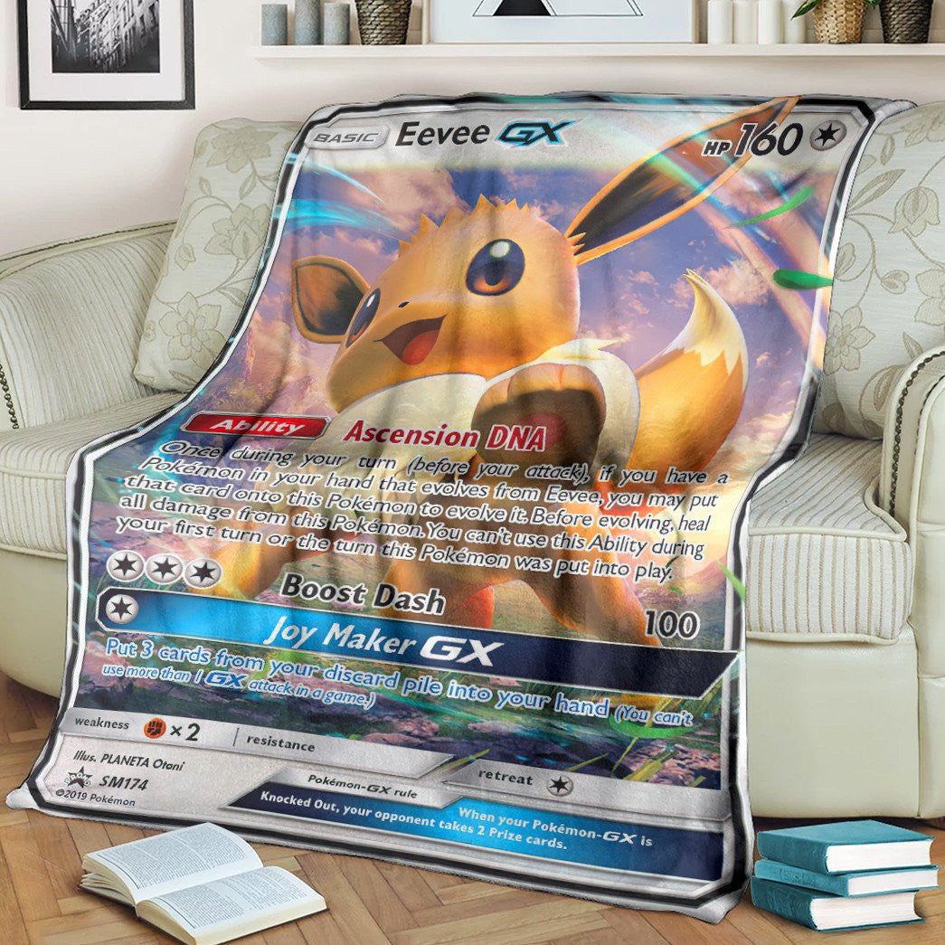 Anime Pkm Eevee-Gx Sun & Moon Promos Custom Soft Blanket / S/(43X55)