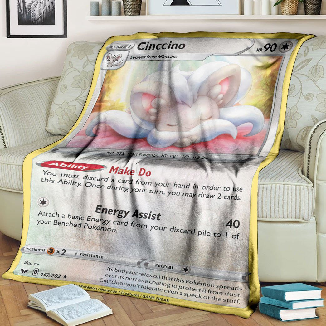 Anime Pkm Cinccino Custom Soft Blanket / S/(43X55)