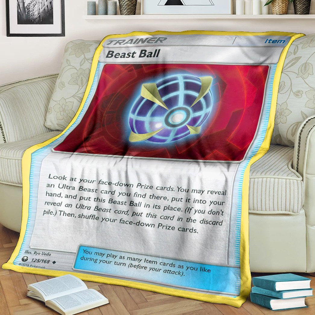 Anime Pkm Beast Ball Trainer Custom Soft Blanket / S/(43X55)