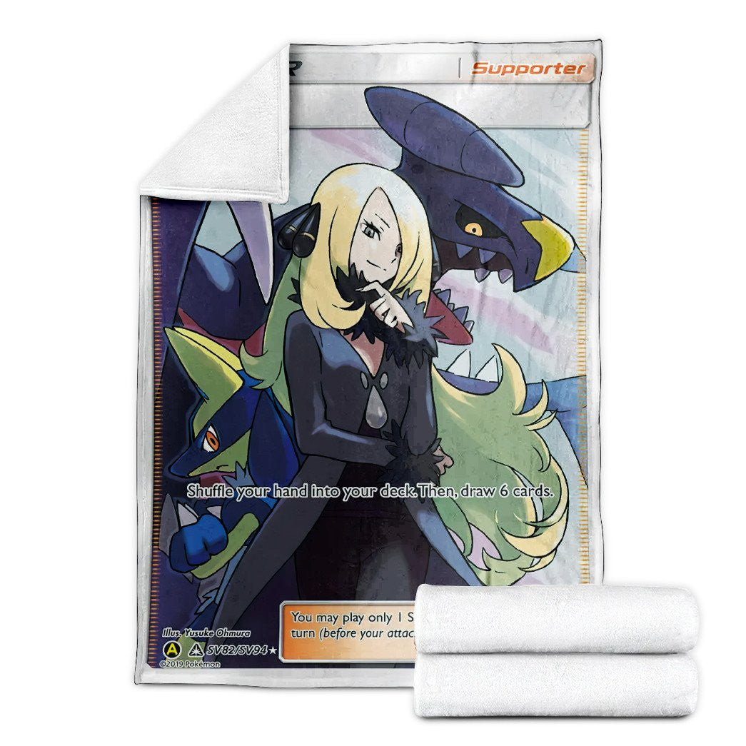 Anime Pkm Cynthia Trainer Custom Soft Blanket