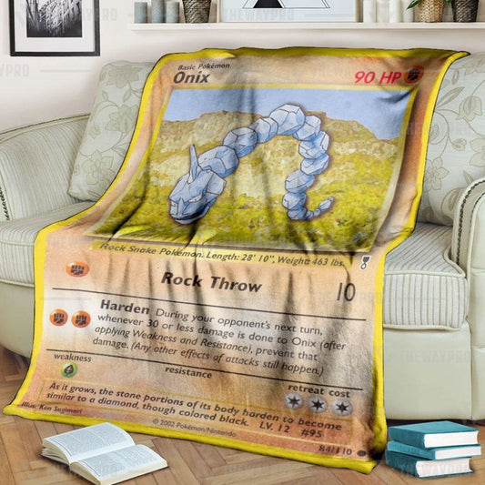 Anime Pkm Onix Legendary Collection Custom Soft Blanket / S/(43X55)