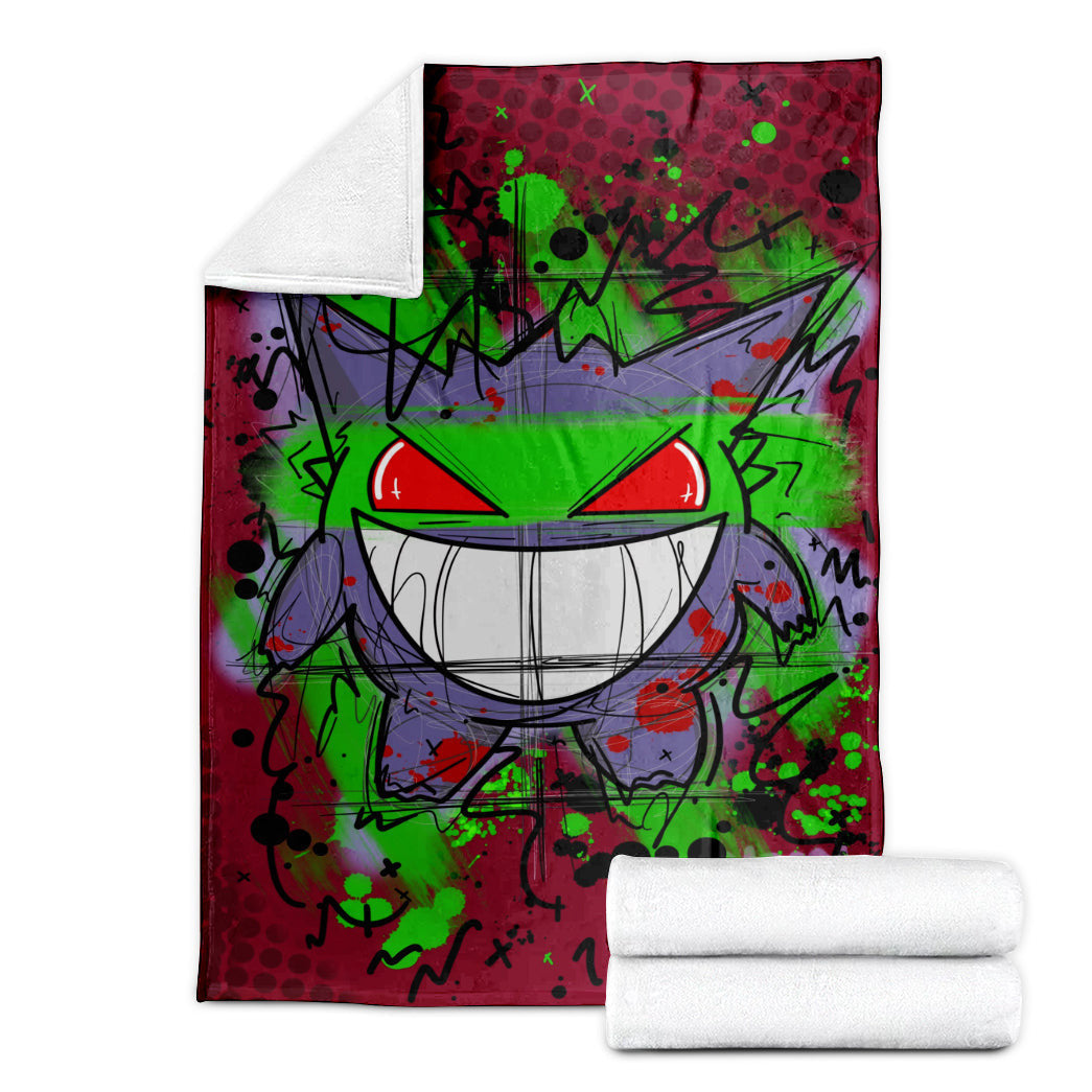 Anime Custom Gengar Art Soft Blanket