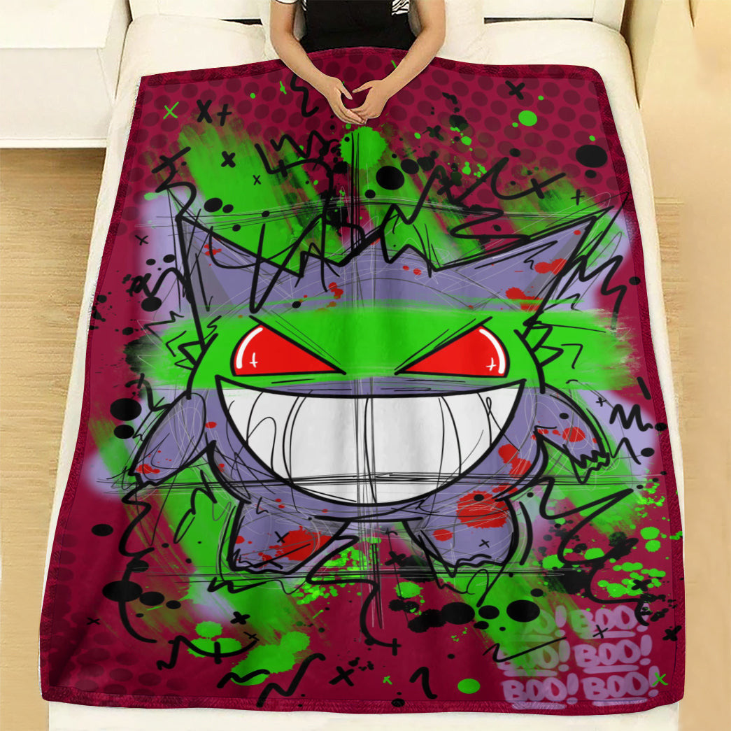 Anime Custom Gengar Art Soft Blanket