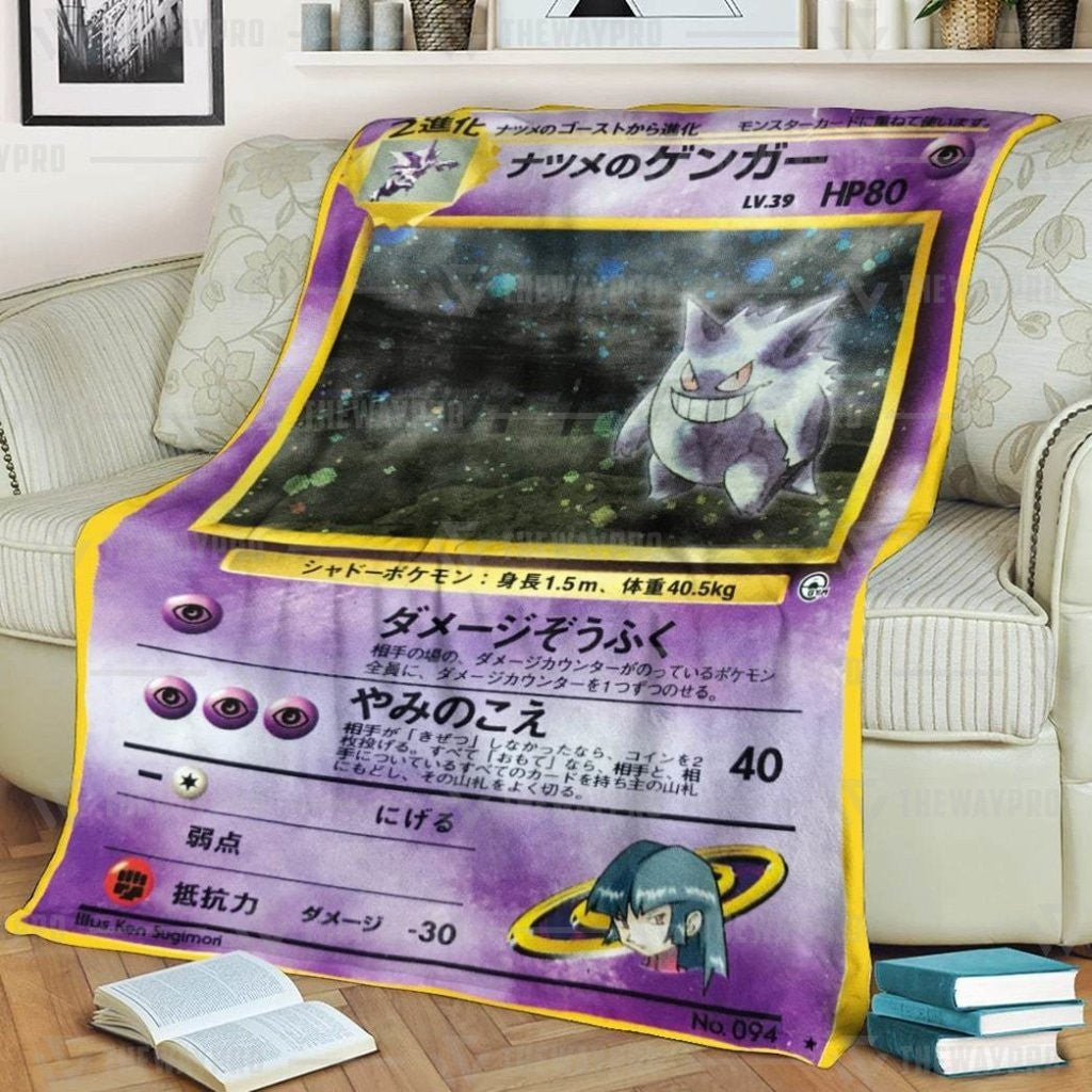 Anime Pkm Sabrinas Gengar Japanese Ver Custom Soft Blanket / S/(43X55)