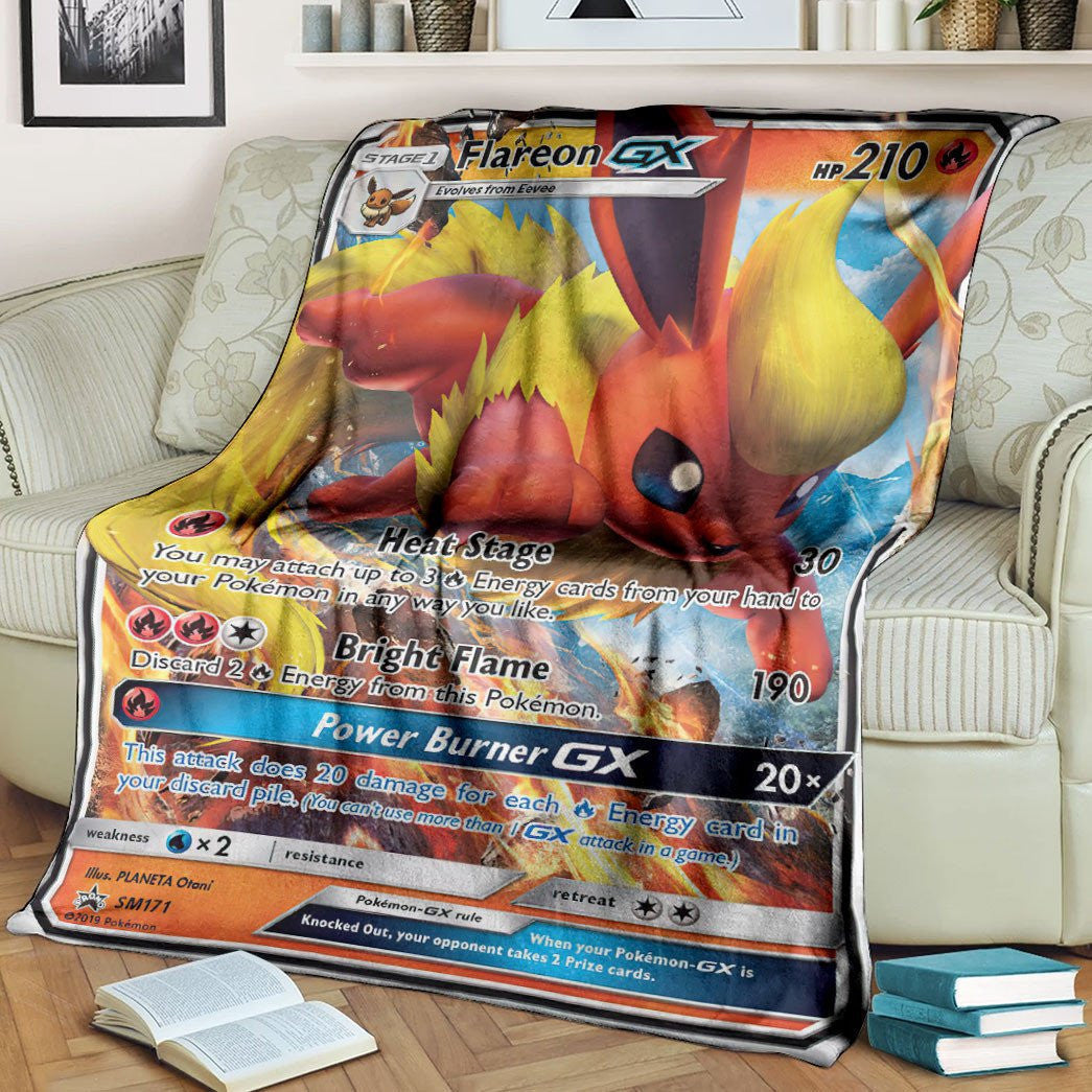 Anime Pkm Flareon-Gx Sun & Moon Promos Custom Soft Blanket / S/(43X55)