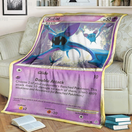 Anime Pkm Zubat Unleashed Custom Soft Blanket / S/(43X55)