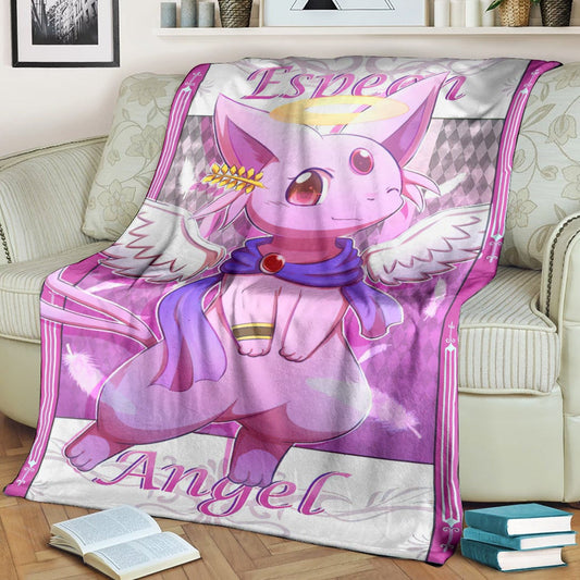 Anime Pkm Espeon Angel Custom Soft Blanket / S/(43X55)