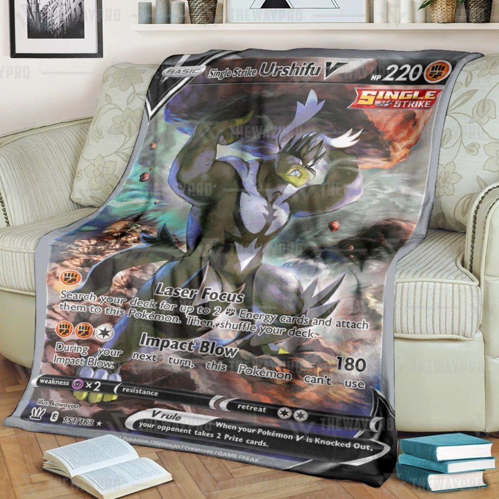 Anime Pkm Single Strike Urshifu V Battle Styles Custom Soft Blanket