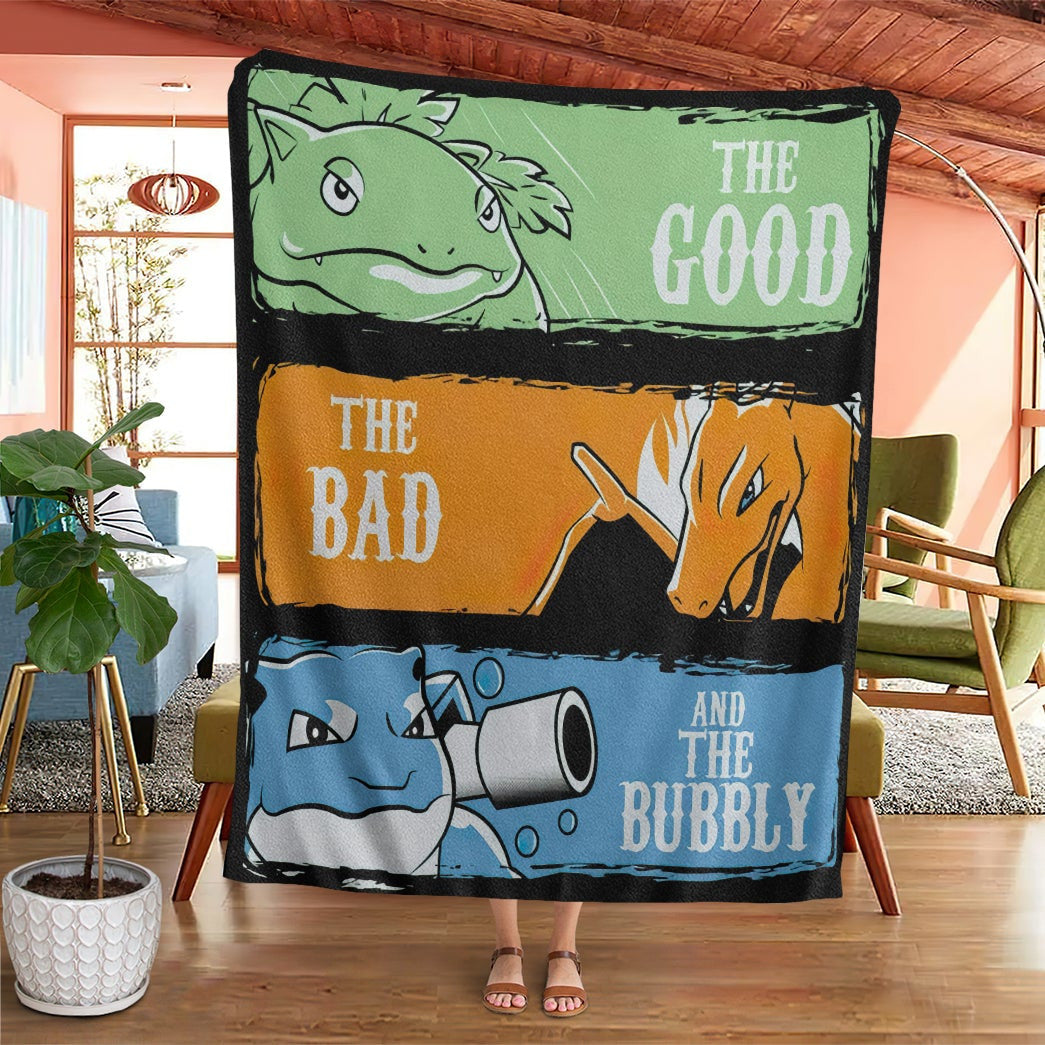 Anime Pkm The Good Bad And Bubbly Custom Soft Blanket