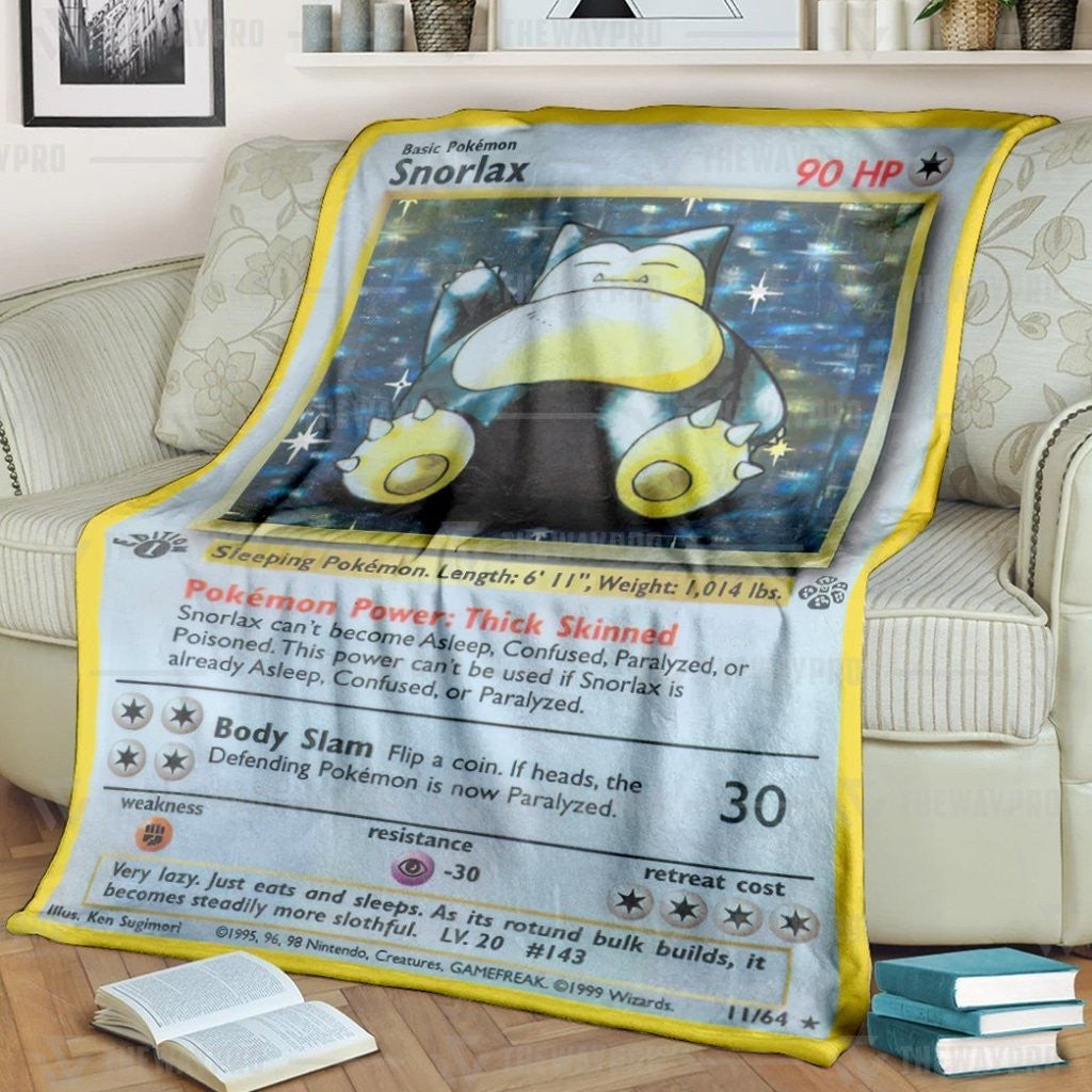 Anime Pkm Snorlax Custom Soft Blanket / S/(43X55)