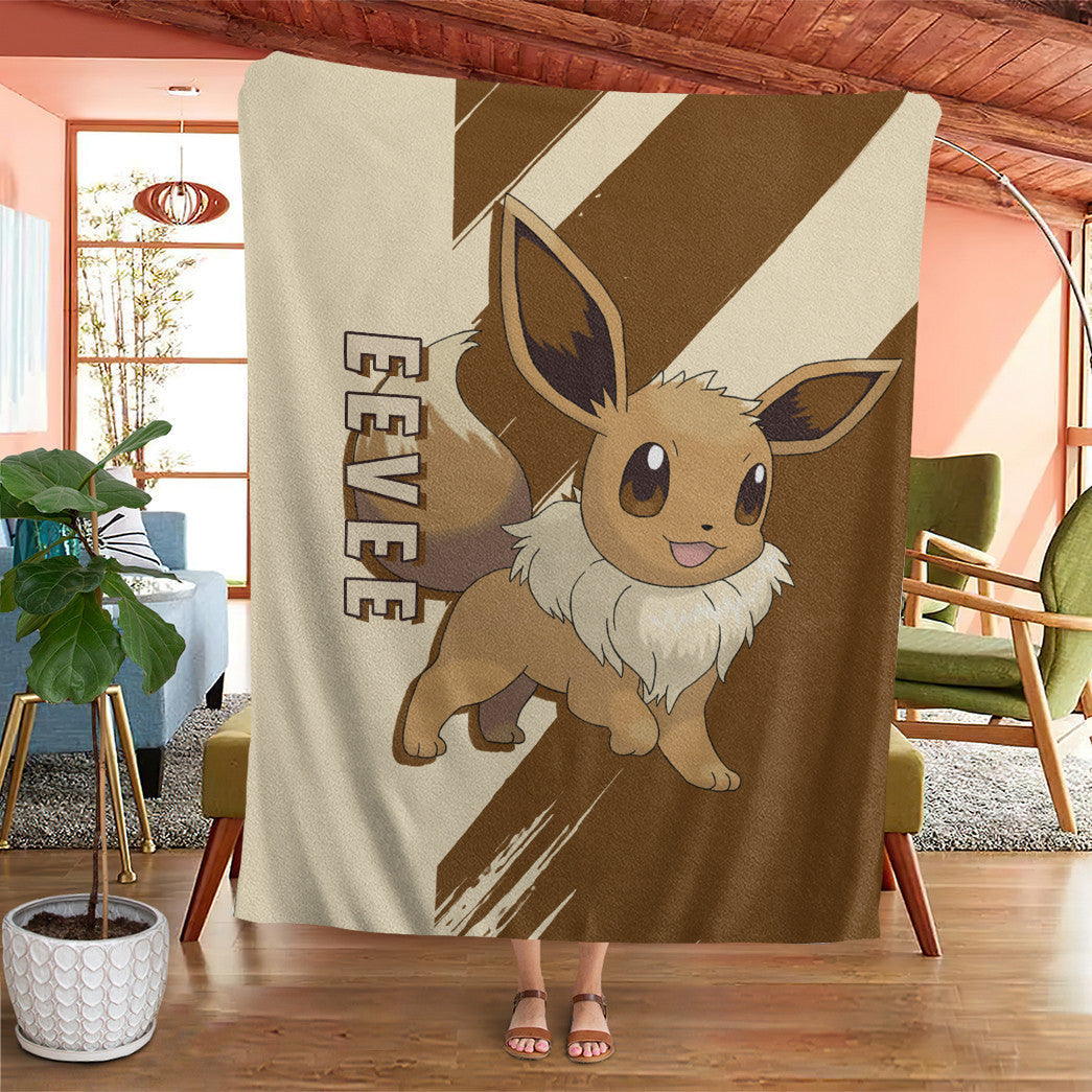 Anime Pkm Eevee Custom Soft Blanket XO10032231