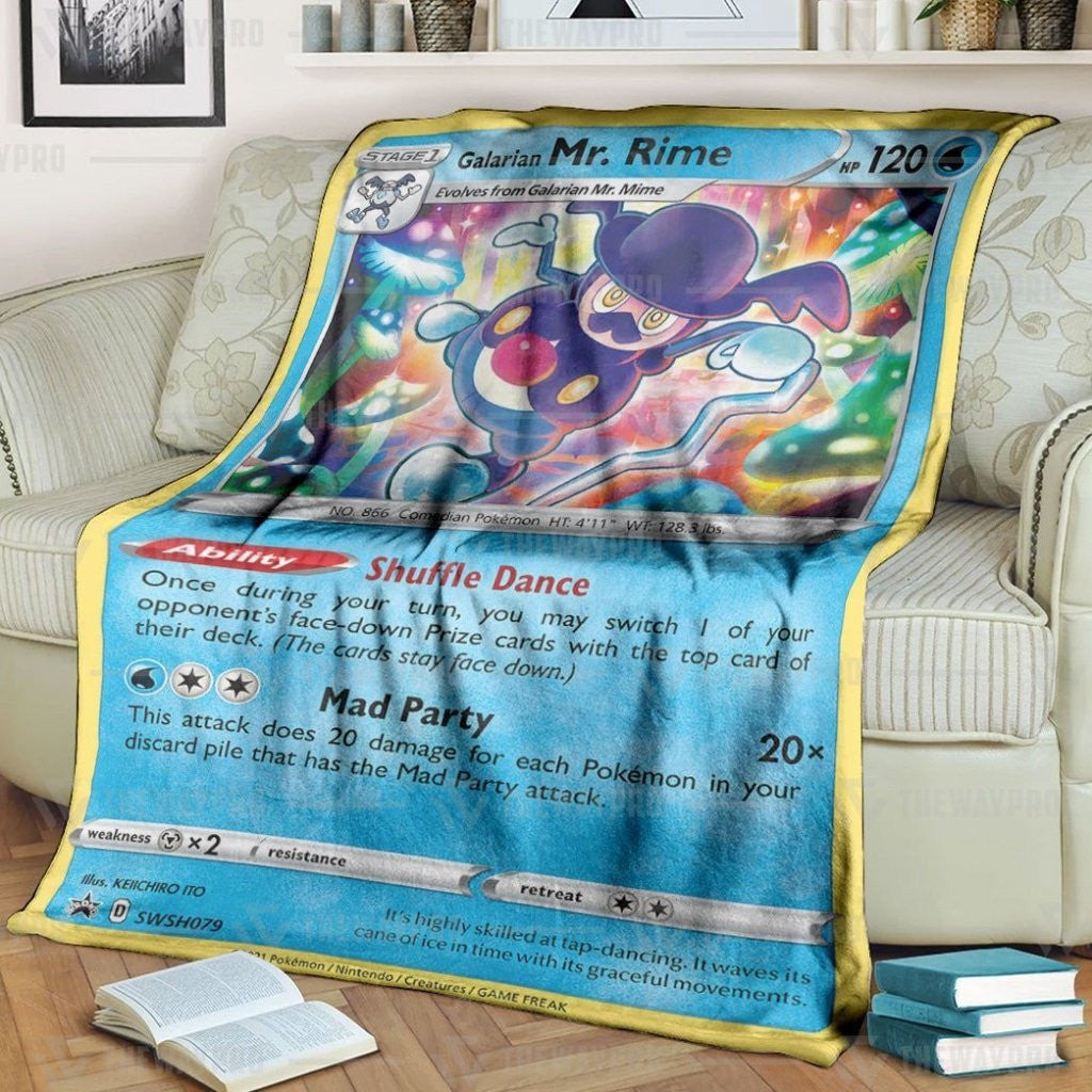 Anime Pkm Galarian Mr. Rime Sword & Shield Promos Custom Soft Blanket / S/(43X55)