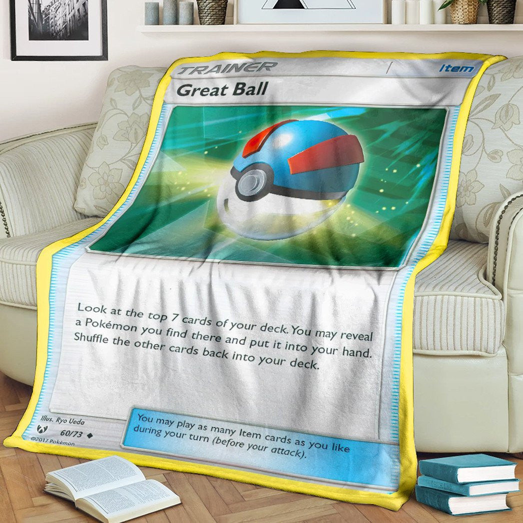 Anime Pkm Great Ball Trainer Custom Soft Blanket / S/(43X55)