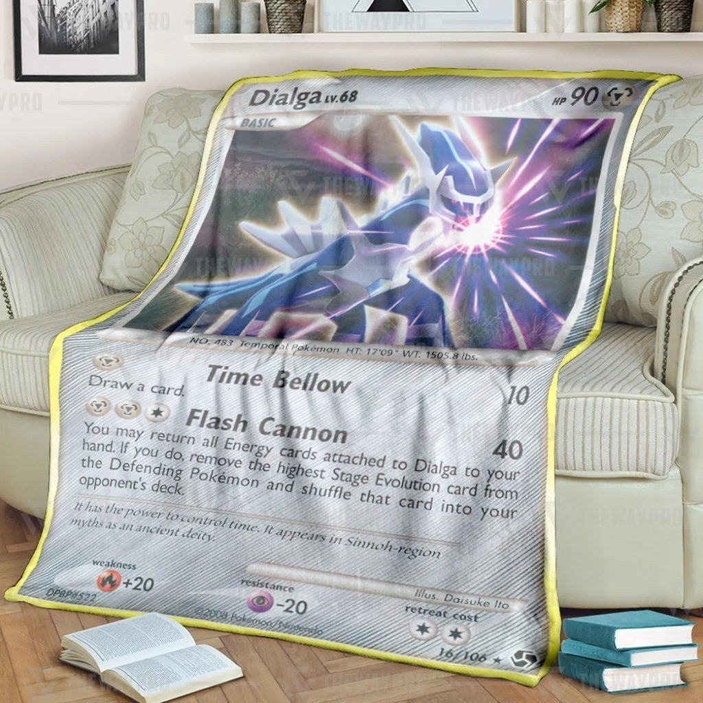 Anime Pkm Dialga Great Encounters Custom Soft Blanket / S/(43X55)