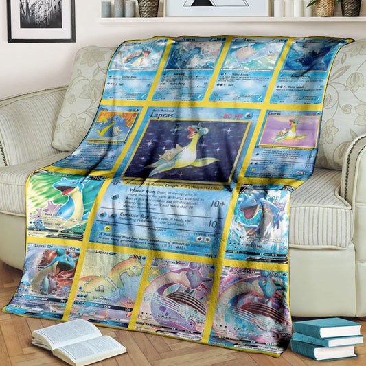 Anime Pkm Lapras Cards Version 2 Custom Soft Blanket / S/(43X55)