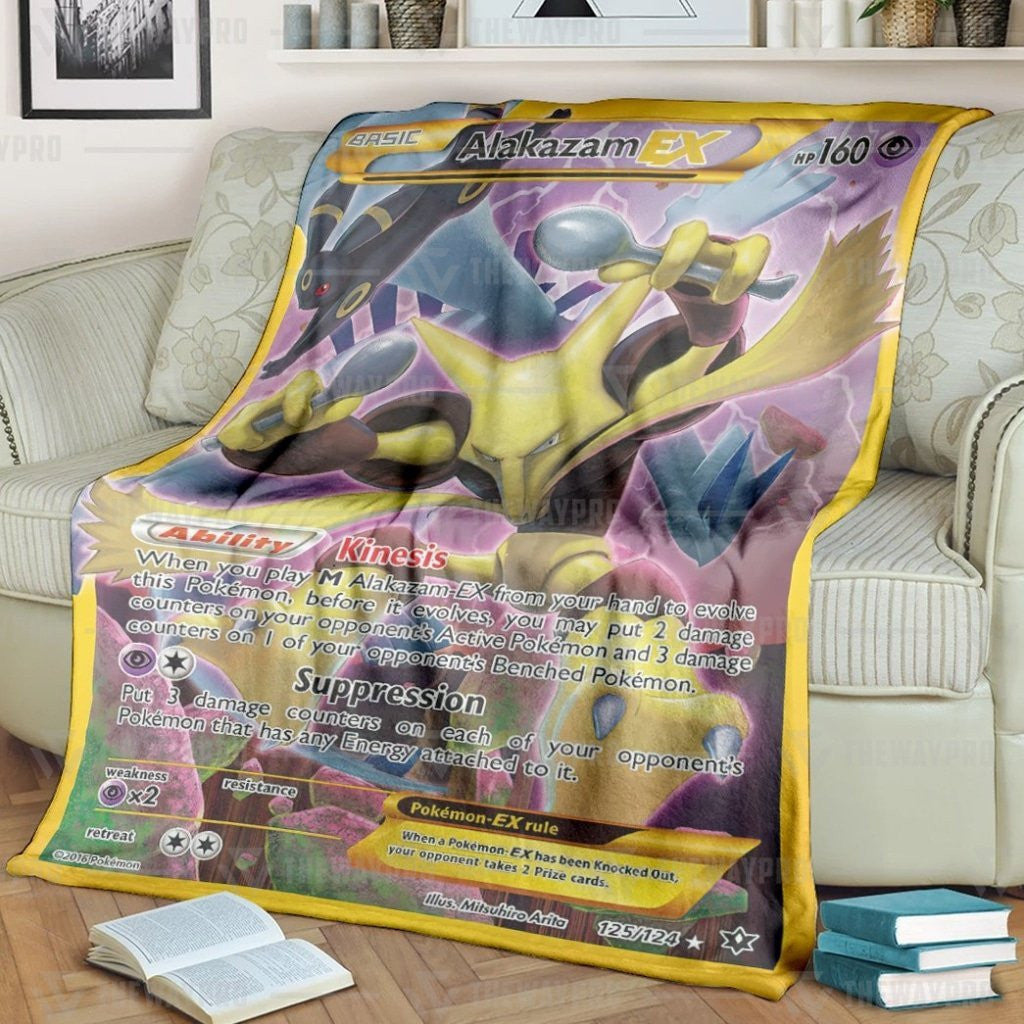 Anime Pkm Alakazam Ex Custom Soft Blanket / S/(43X55)