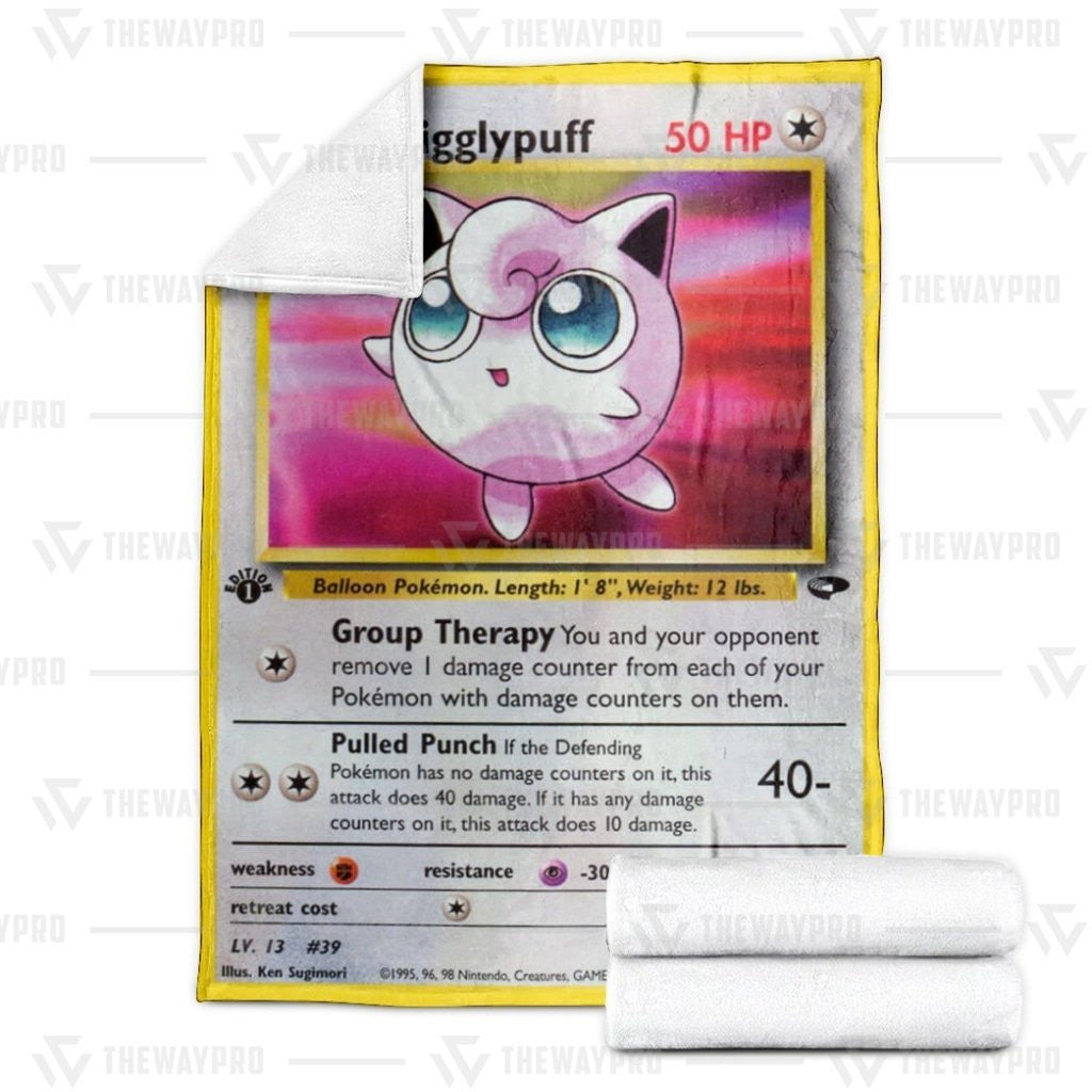 Anime Pkm Erikas Jigglypuff Gym Challenge Custom Soft Blanket