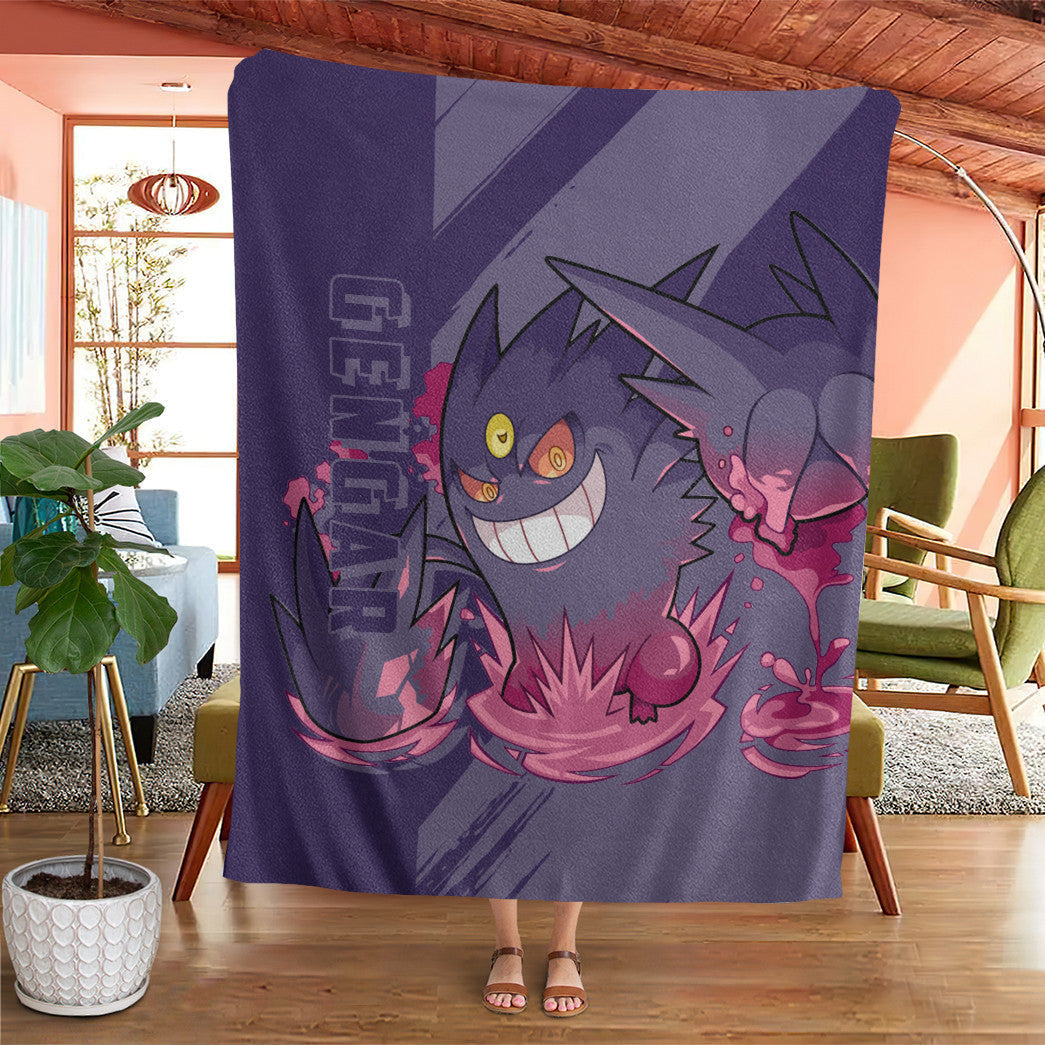 Anime Pkm Gengar Custom Soft Blanket XO10032227