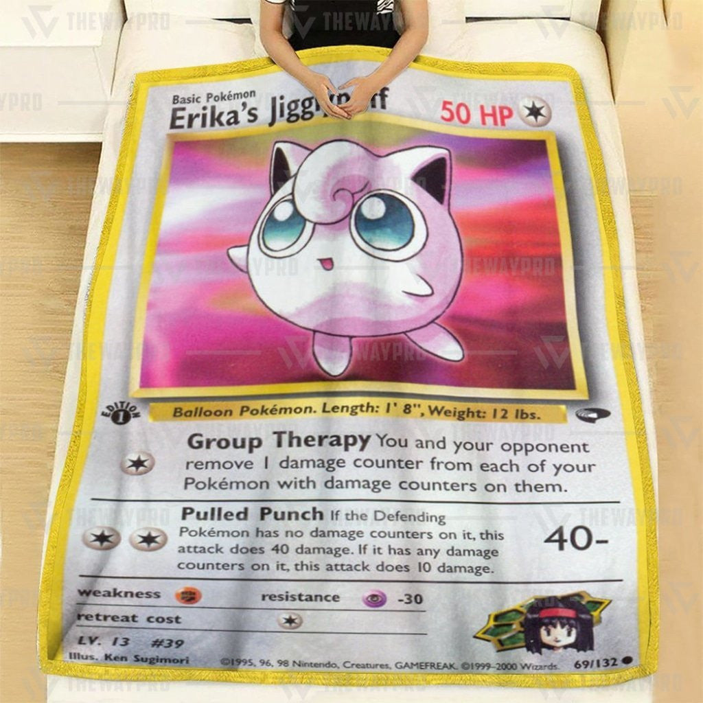 Anime Pkm Erikas Jigglypuff Gym Challenge Custom Soft Blanket