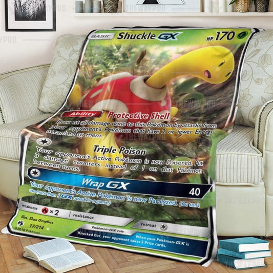 Anime Pkm Shuckle Gx Lost Thunder Custom Soft Blanket / S/(43X55)