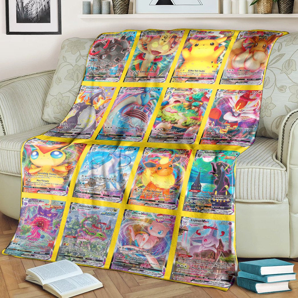 Anime Pkm Vmax Cards Version 3 Custom Soft Blanket / S/(43X55)