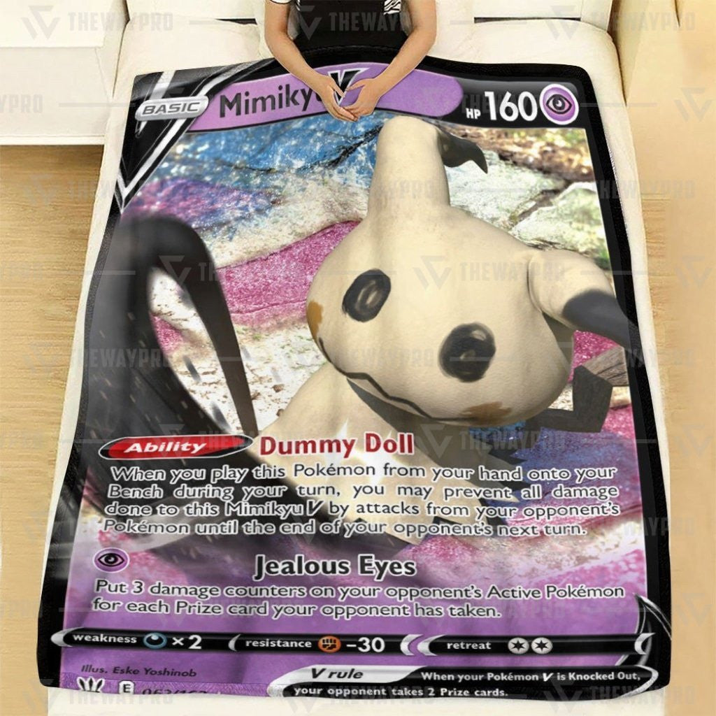 Anime Pkm Mimikyu V Custom Soft Blanket