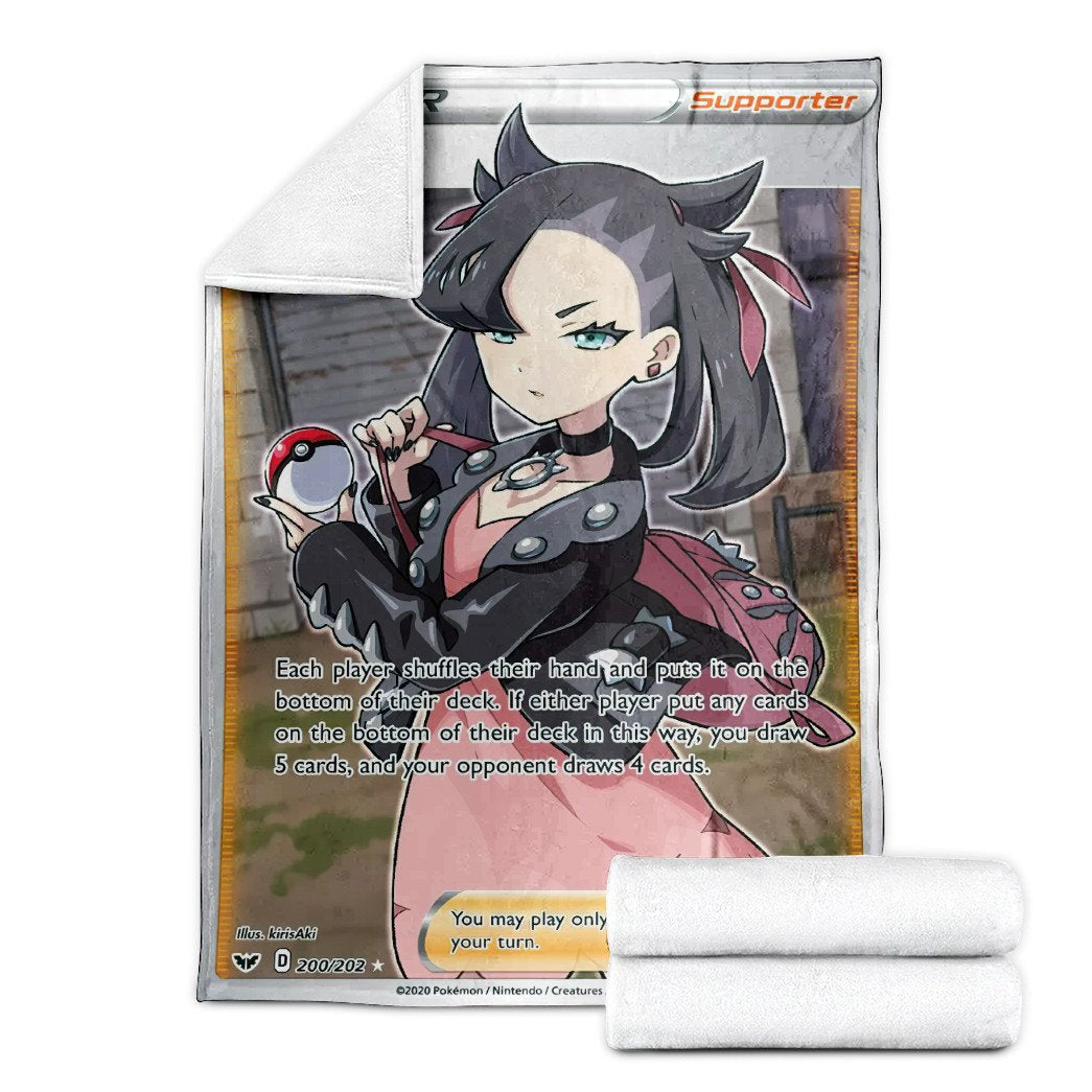 Anime Pkm Marnie Trainer Custom Soft Blanket