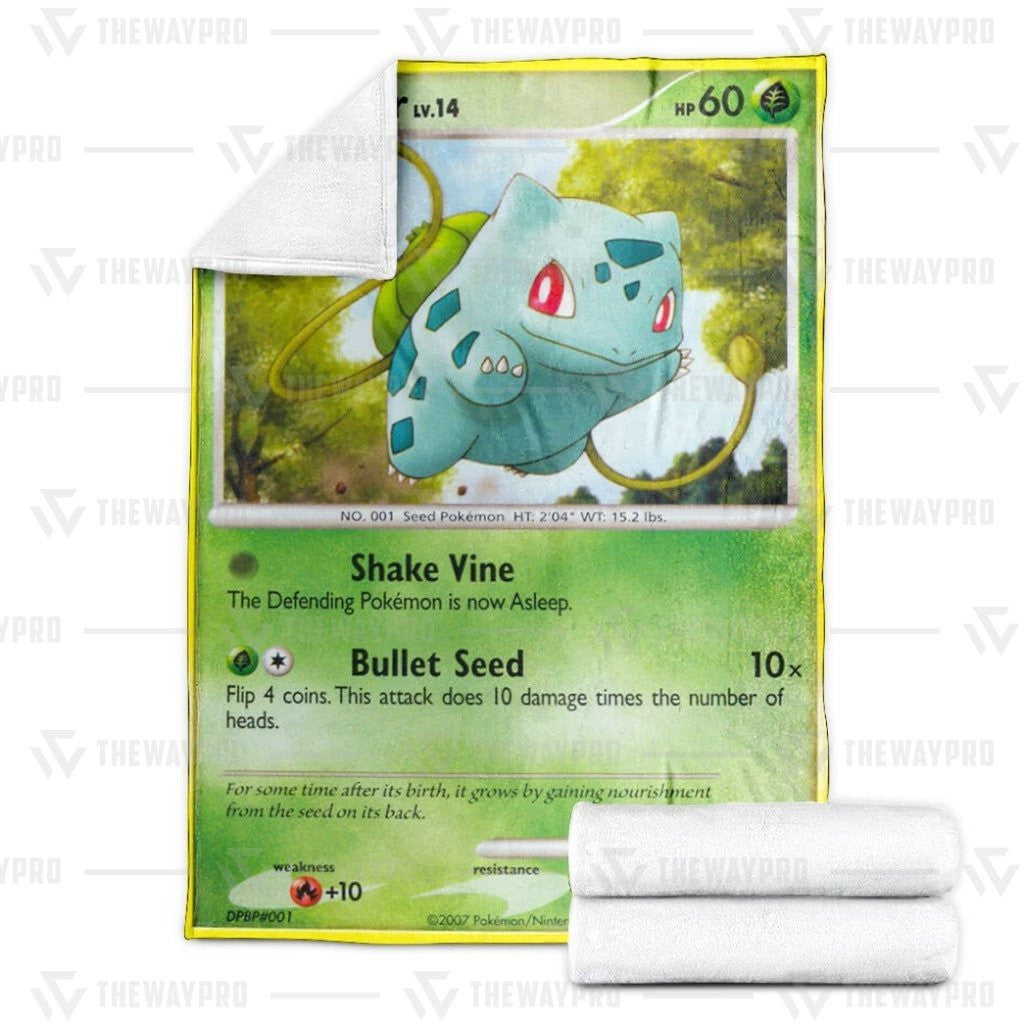 Anime Pkm Bulbasaur Secret Wonders Custom Soft Blanket