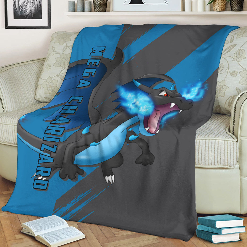 Anime Pkm Mega Charizard Custom Soft Blanket / S/(43X55) XO10032217