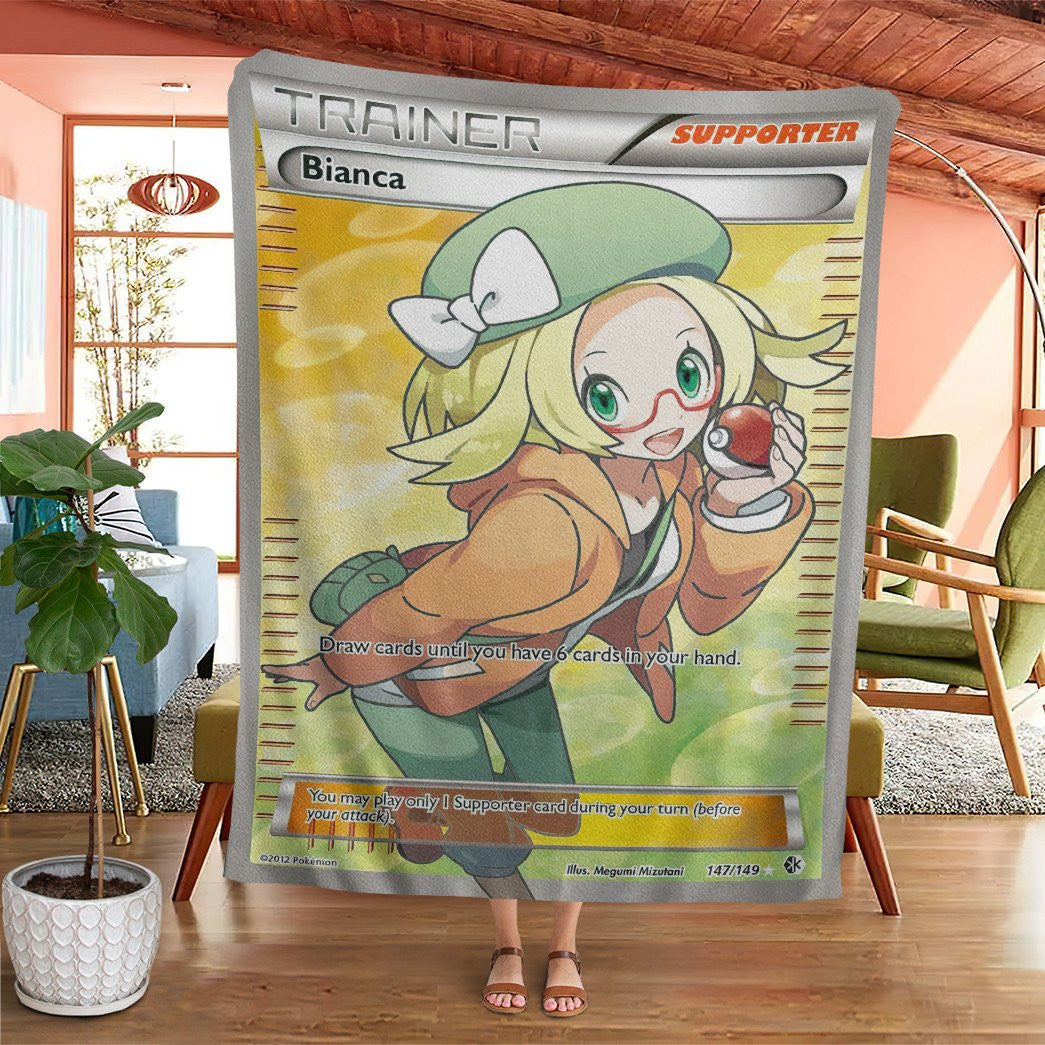 Anime Pkm Bianca Trainer Custom Soft Blanket