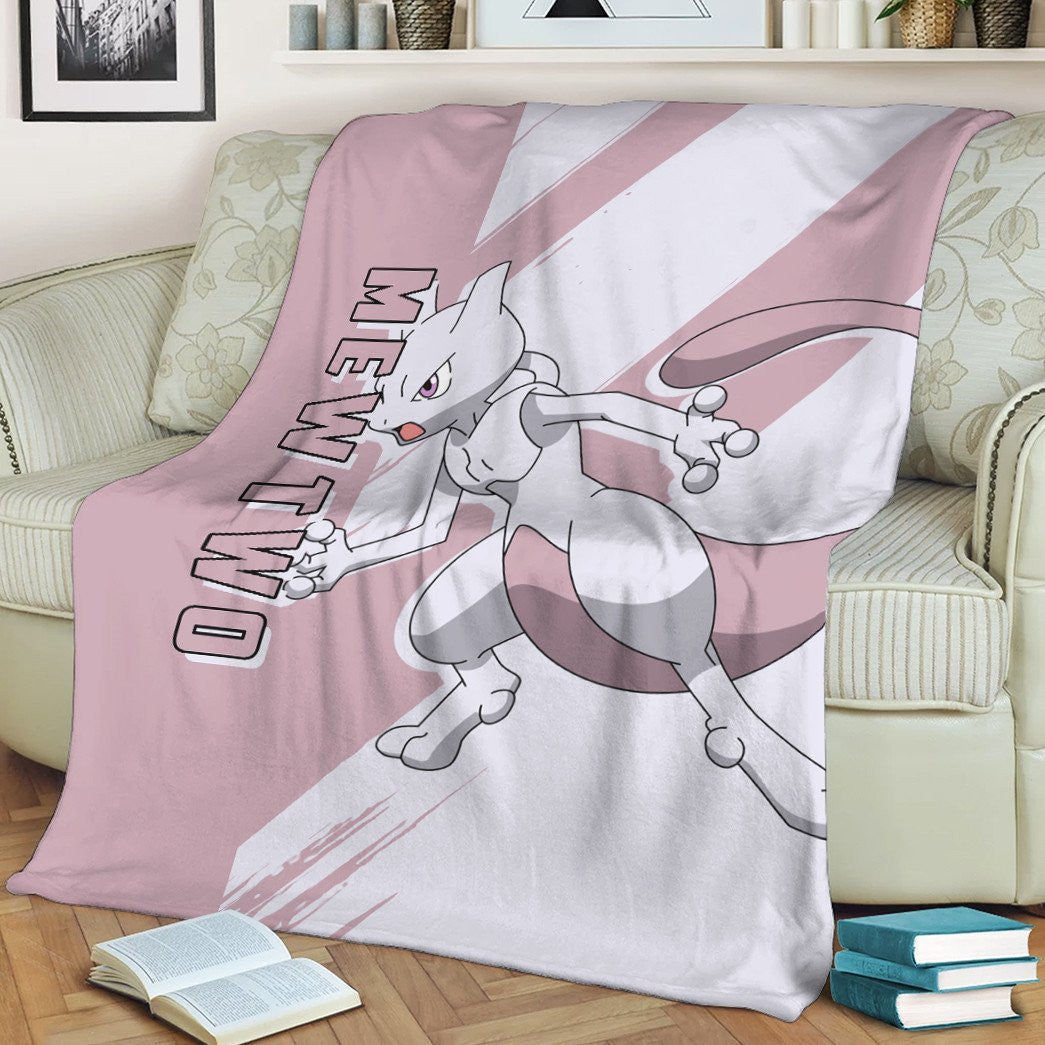 Anime Pkm Mewtwo Custom Soft Blanket / S/(43X55) XO1003229