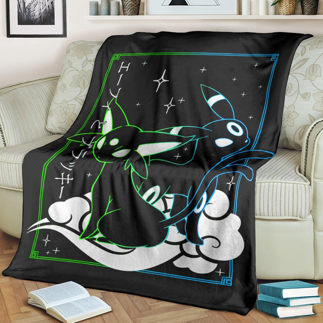 Anime Pkm Espeon Umbreon Soft Blanket / S/(43X55)