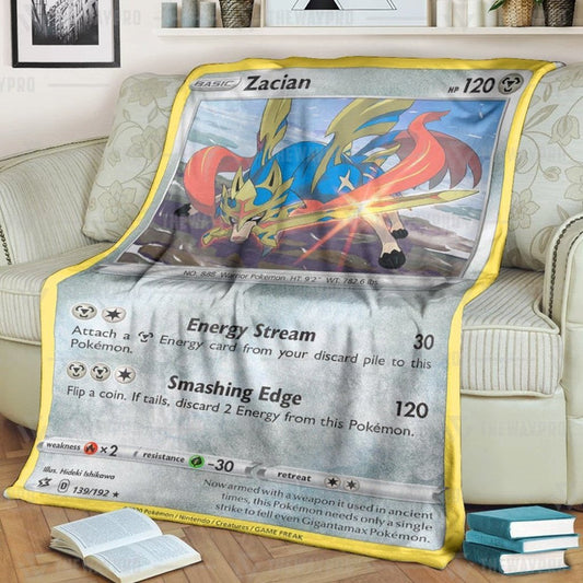 Anime Pkm Zacian Rebel Clash Custom Soft Blanket / S/(43X55)