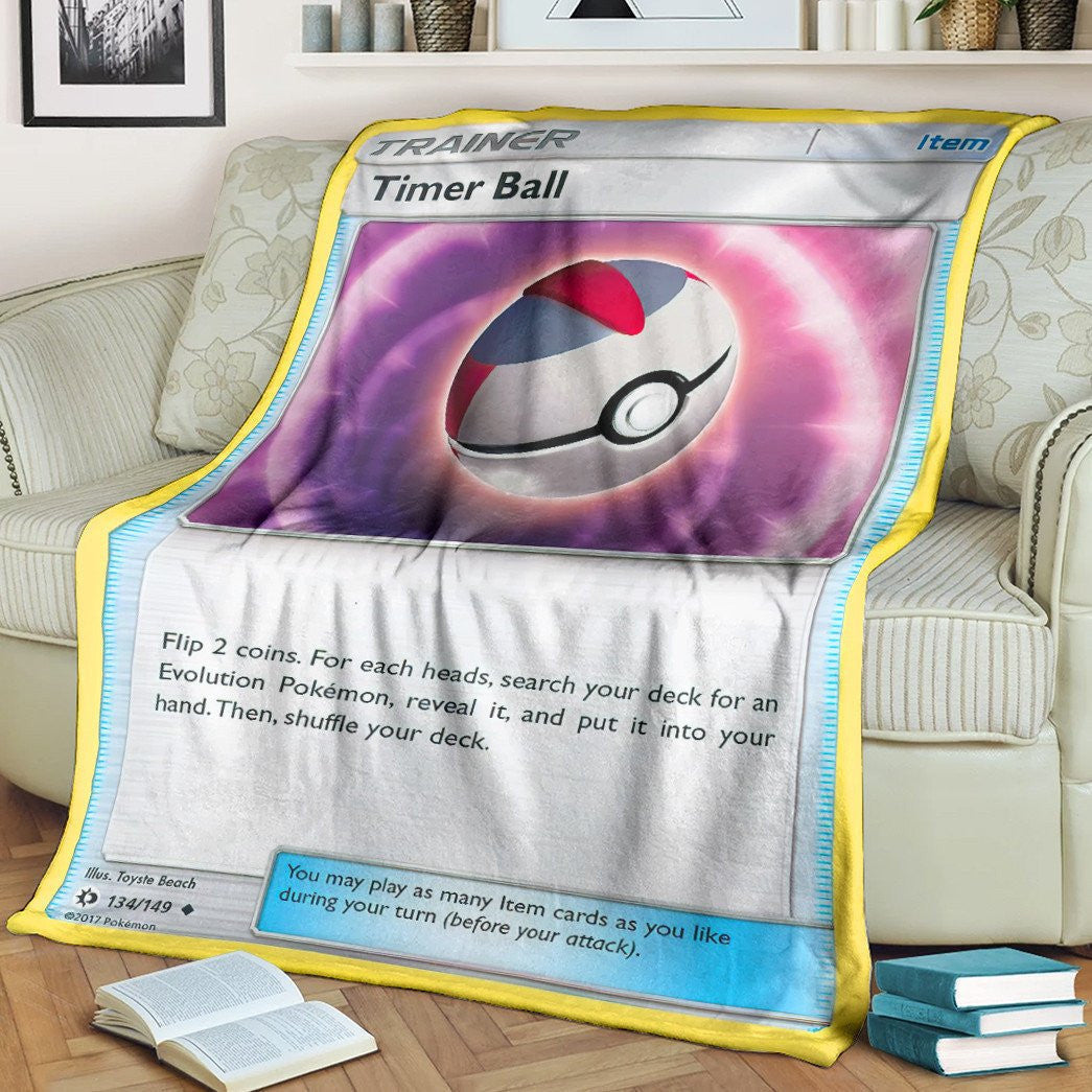 Anime Pkm Timer Ball Trainer Custom Soft Blanket / S/(43X55)