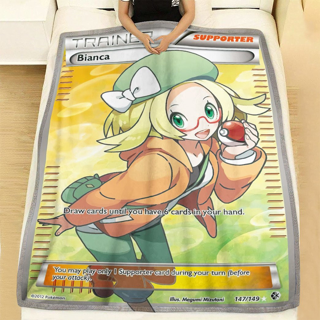 Anime Pkm Bianca Trainer Custom Soft Blanket