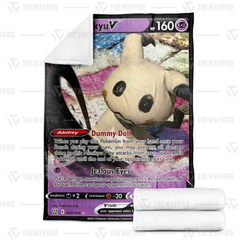 Anime Pkm Mimikyu V Custom Soft Blanket