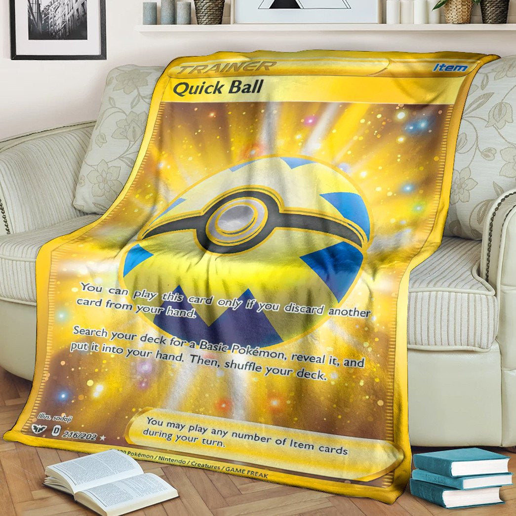 Anime Pkm Quick Ball Trainer Custom Soft Blanket / S/(43X55)