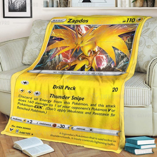 Anime Pkm Zapdos Vivid Voltage Custom Soft Blanket / S/(43X55)