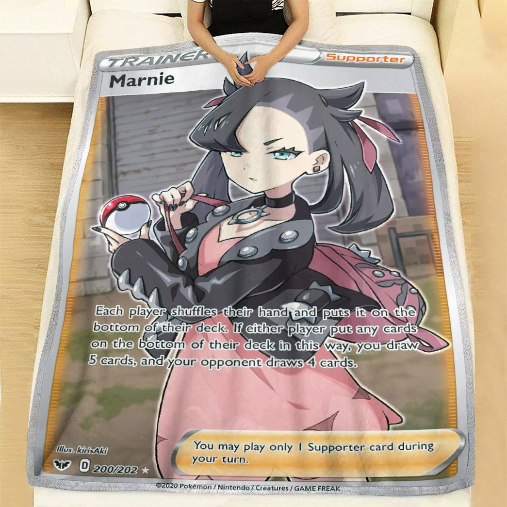 Anime Pkm Marnie Trainer Custom Soft Blanket