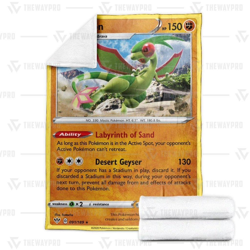 Anime Pkm Flygon Darkness Ablaze Custom Soft Blanket