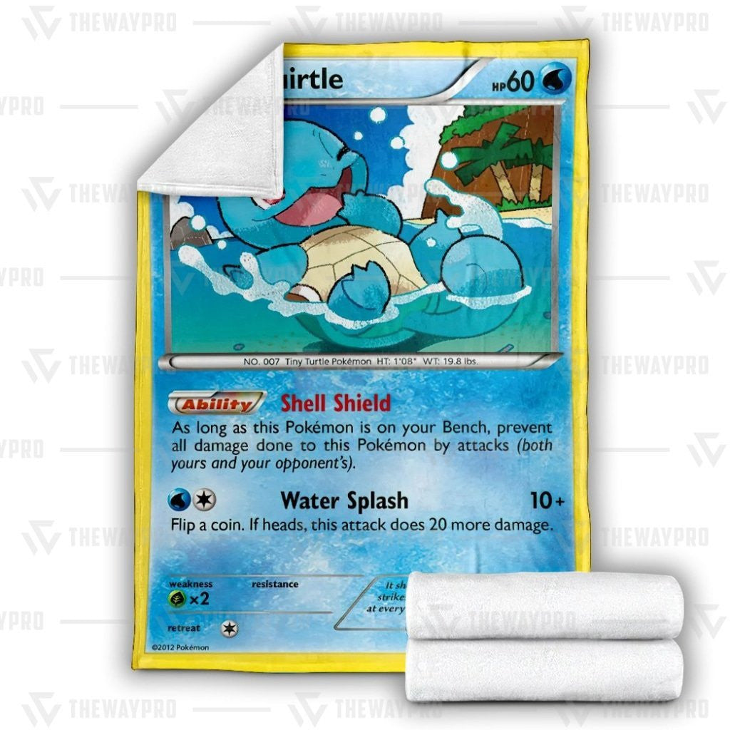 Anime Pkm Squirtle Custom Soft Blanket