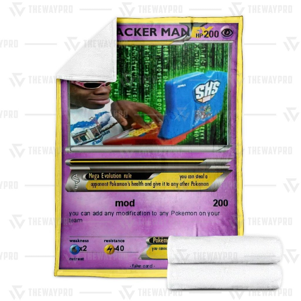 Anime Pkm Hacker Man Custom Soft Blanket