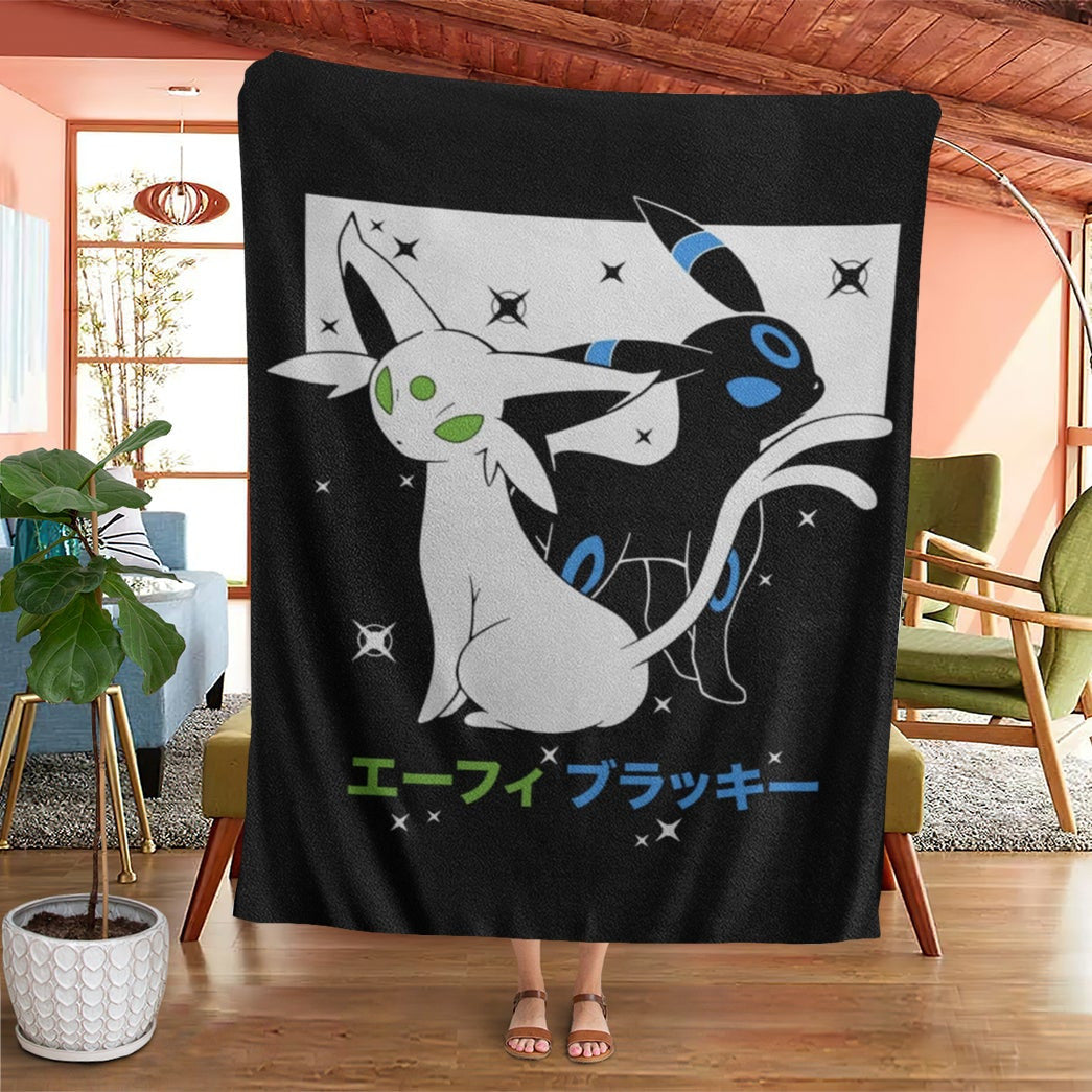 Anime Pkm Espeon Umbreon Soft Blanket