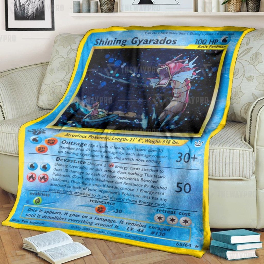 Anime Pkm Shining Gyarados Neo Revelation Custom Soft Blanket / S/(43X55)