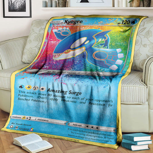 Anime Pkm Kyogre Shining Fates Custom Soft Blanket / S/(43X55)