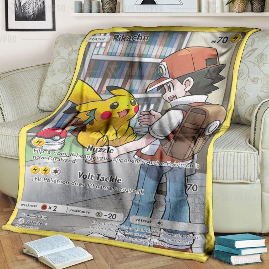 Anime Pkm Pikachu Cosmic Eclipse Custom Soft Blanket / S/(43X55)