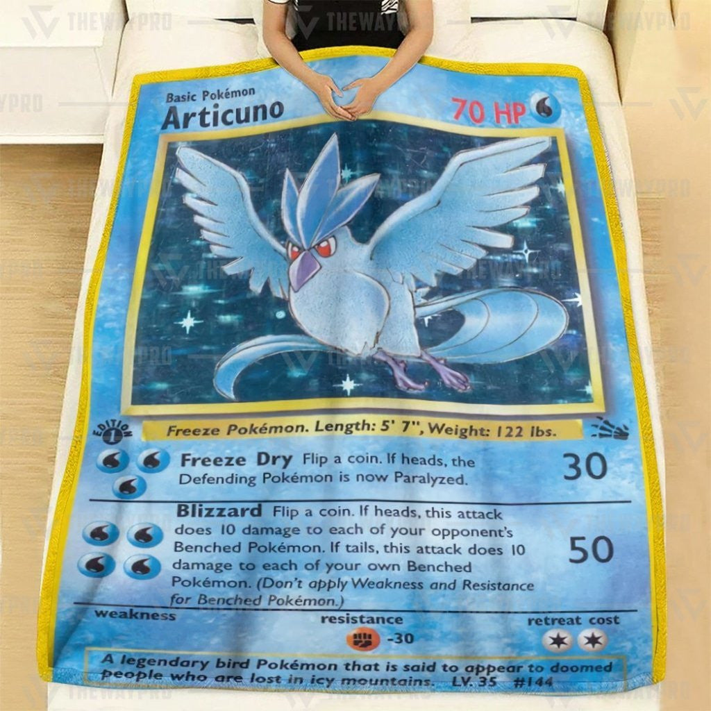 Anime Pkm Articuno Custom Soft Blanket