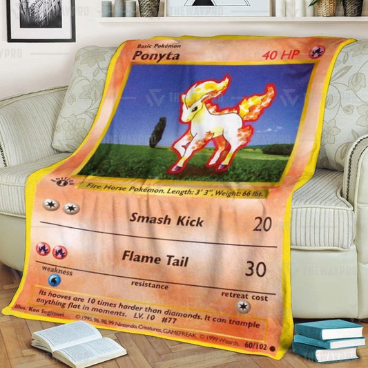 Anime Pkm Ponyta Custom Soft Blanket / S/(43X55)