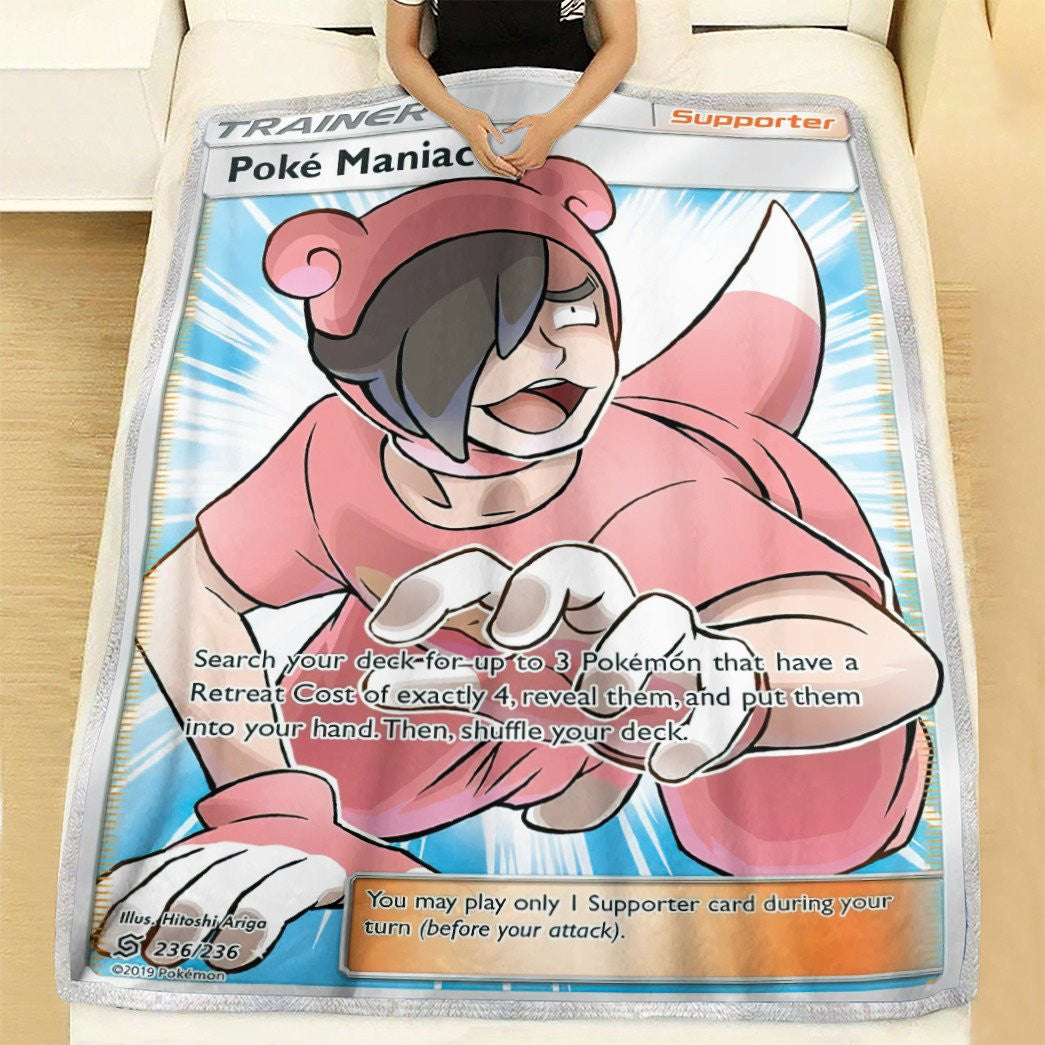 Anime Pkm Poké Maniac Trainer Custom Soft Blanket